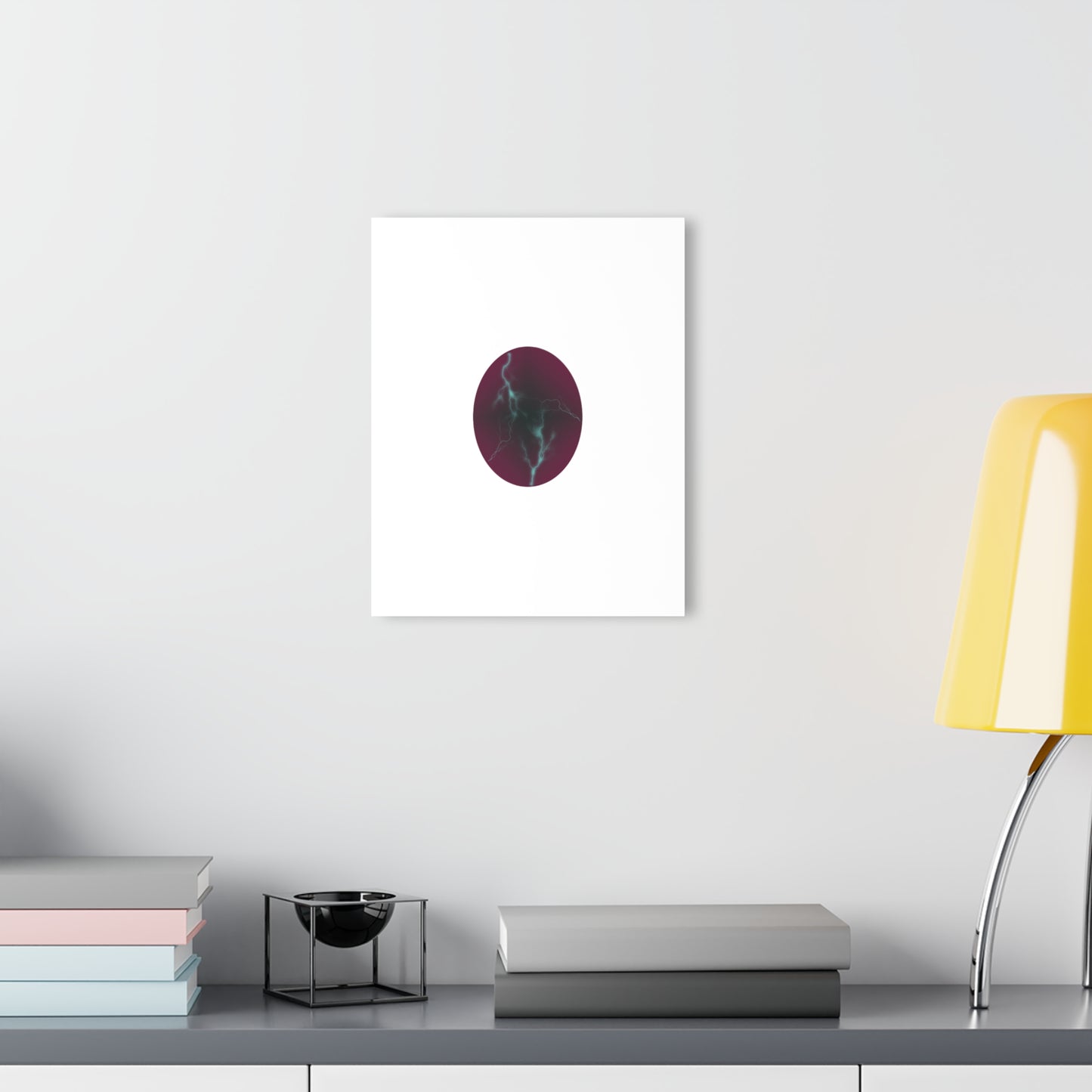 Cosmic Current Abstract Lightning Orb Acrylic Print — Modern Wall Art (French Cleat Hanging)