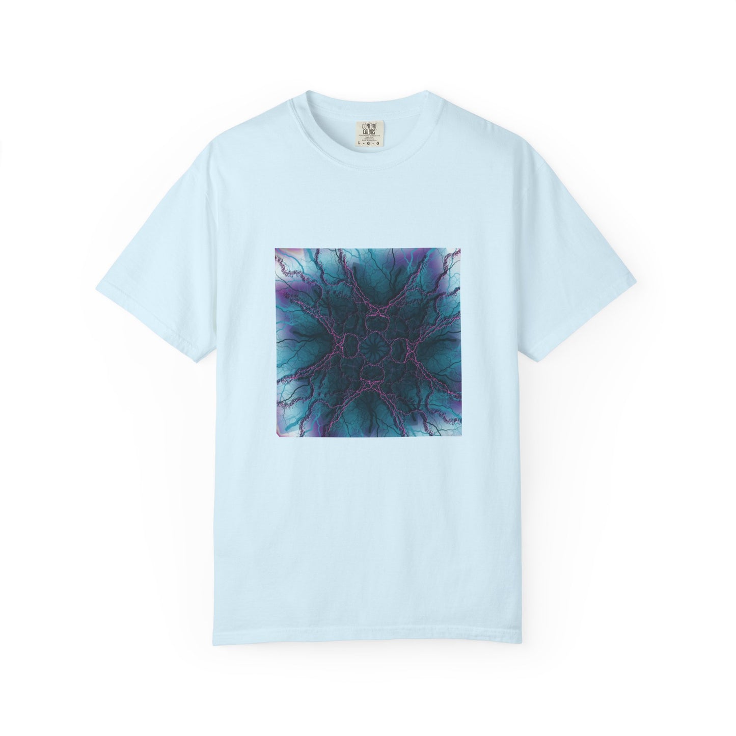 Mystic Bloom Tee — Teal & Purple Geometric Art T-Shirt