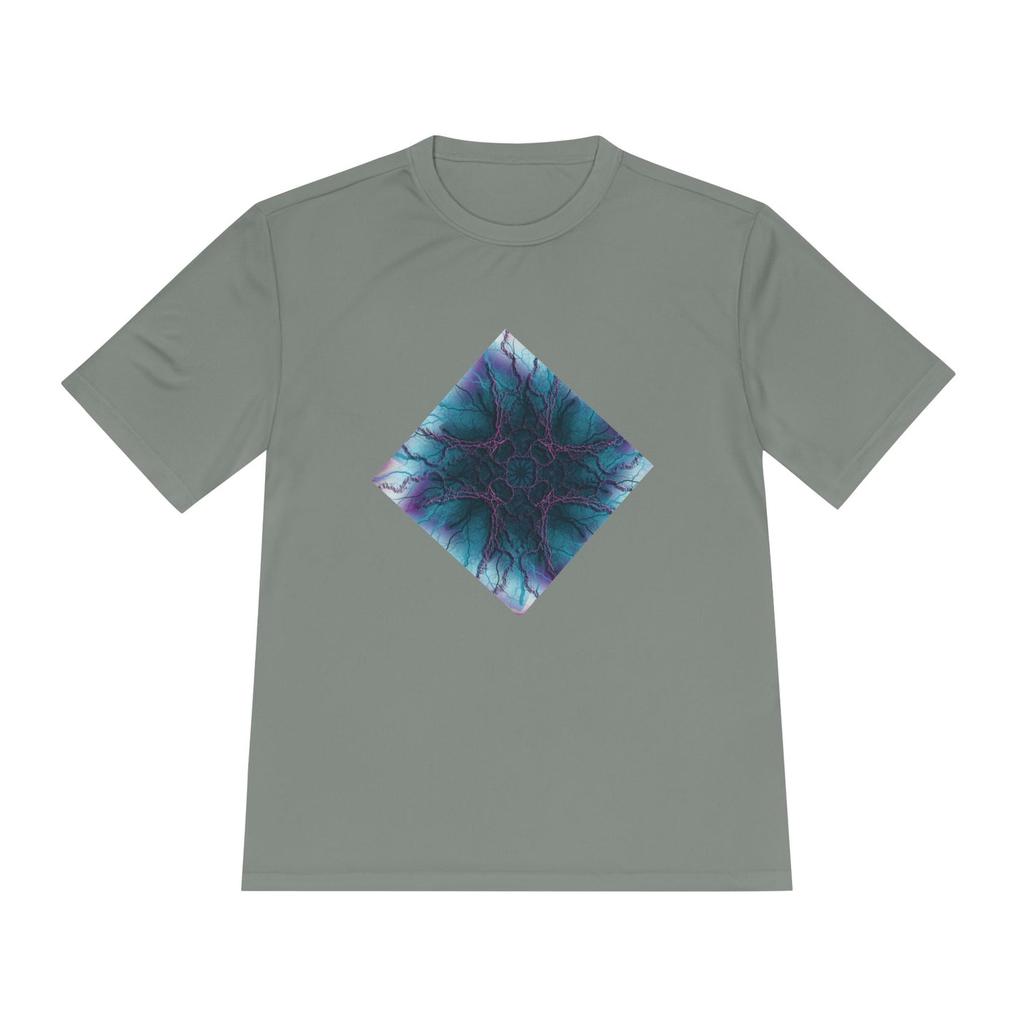 Mystic Bloom Teal & Purple Mandala Graphic Moisture-Wicking Tee
