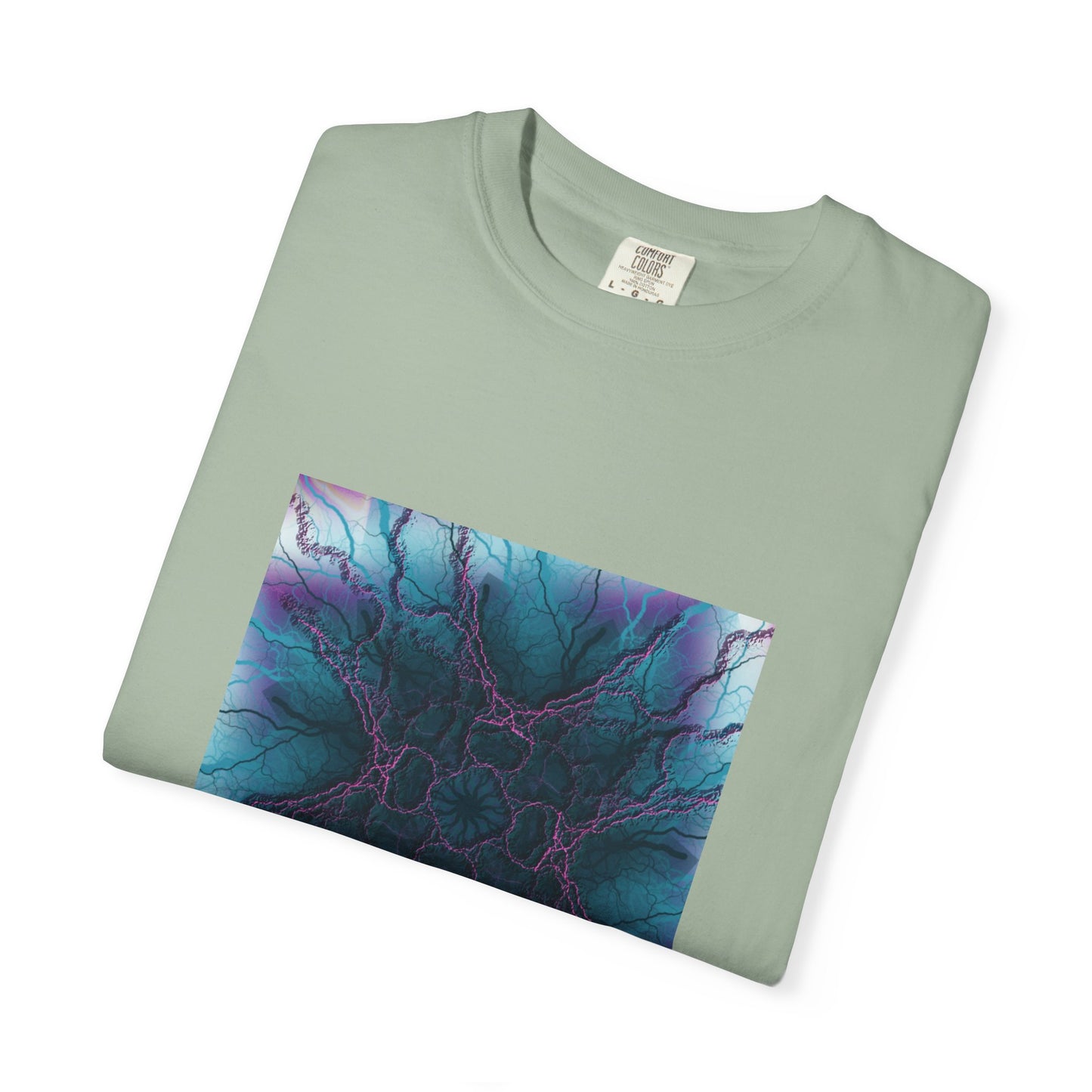 Mystic Bloom Tee — Teal & Purple Geometric Art T-Shirt