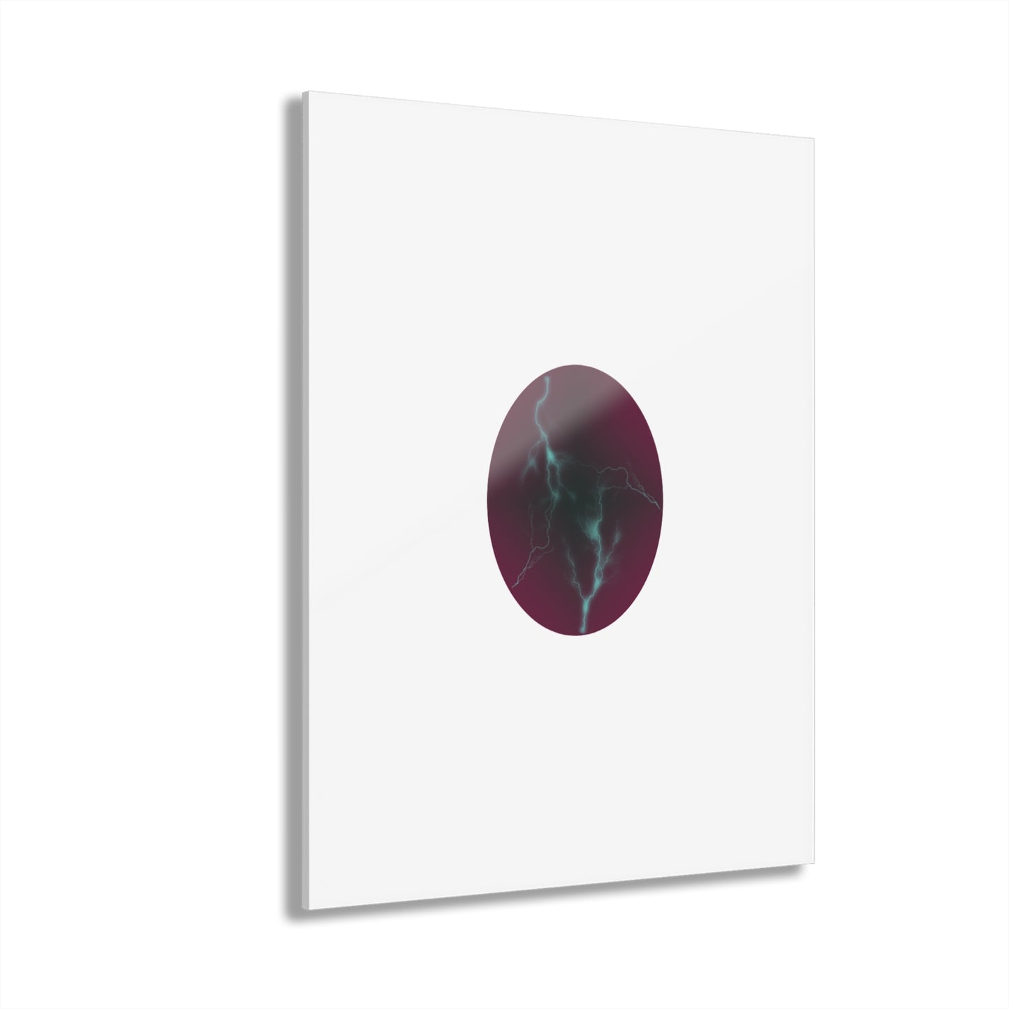 Cosmic Current Abstract Lightning Orb Acrylic Print — Modern Wall Art (French Cleat Hanging)