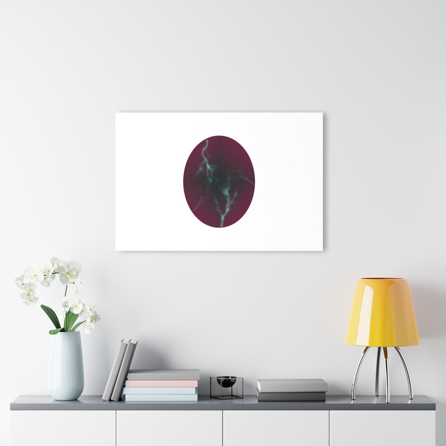 Cosmic Current Abstract Lightning Orb Acrylic Print — Modern Wall Art (French Cleat Hanging)