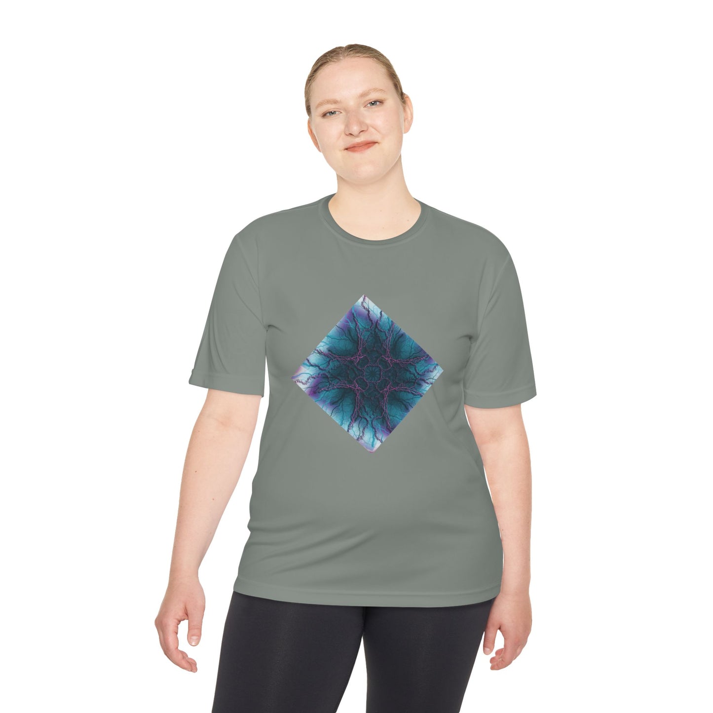 Mystic Bloom Teal & Purple Mandala Graphic Moisture-Wicking Tee