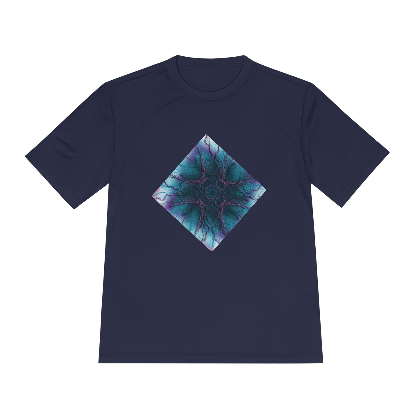 Mystic Bloom Teal & Purple Mandala Graphic Moisture-Wicking Tee