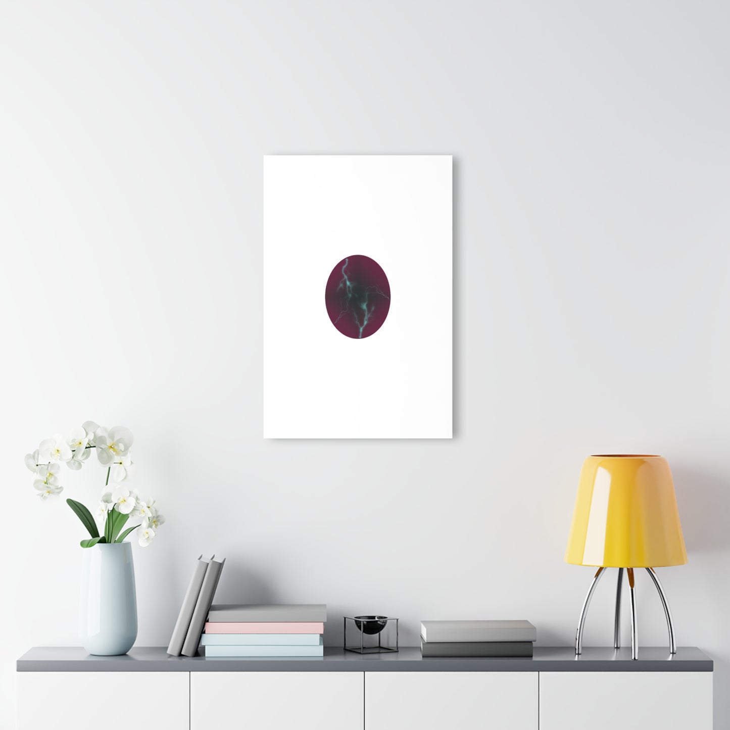 Cosmic Current Abstract Lightning Orb Acrylic Print — Modern Wall Art (French Cleat Hanging)