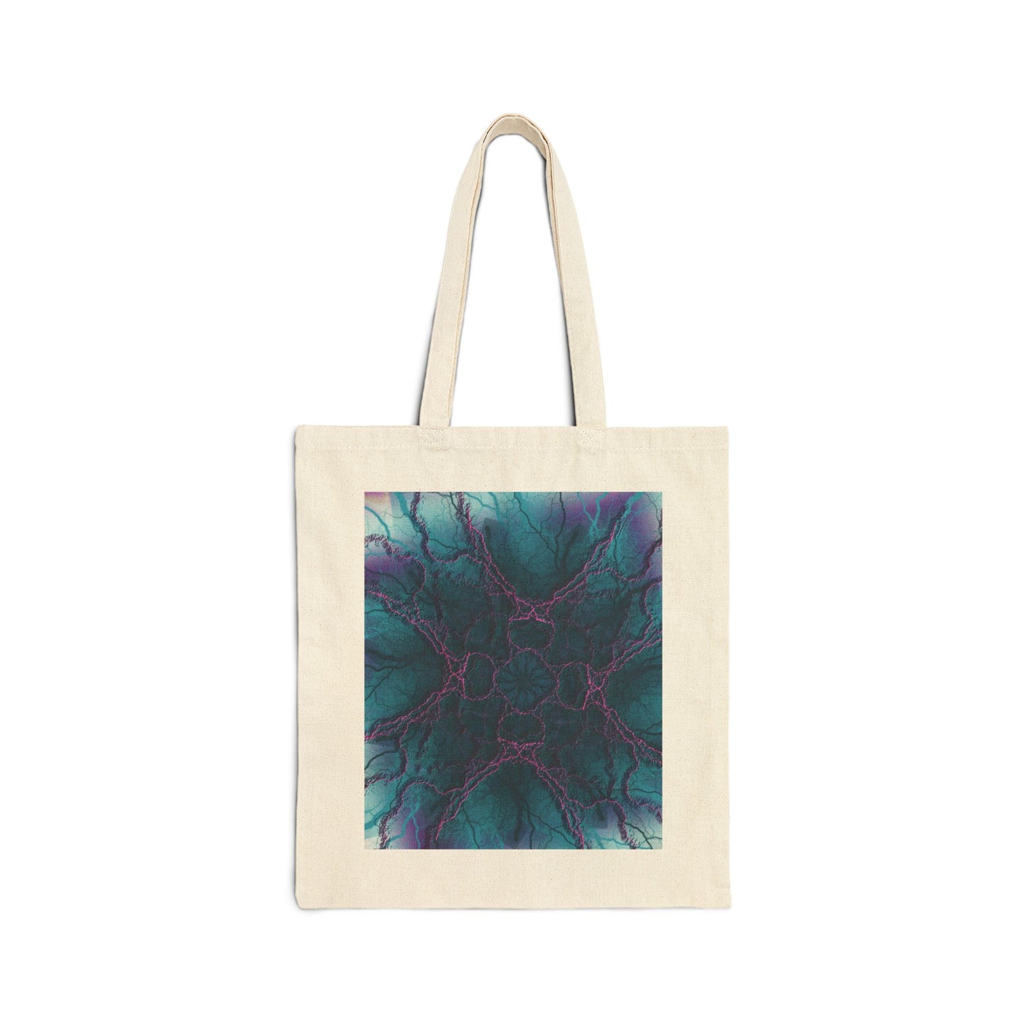 Mystic Bloom Abstract Teal & Purple Mandala Tote Bag