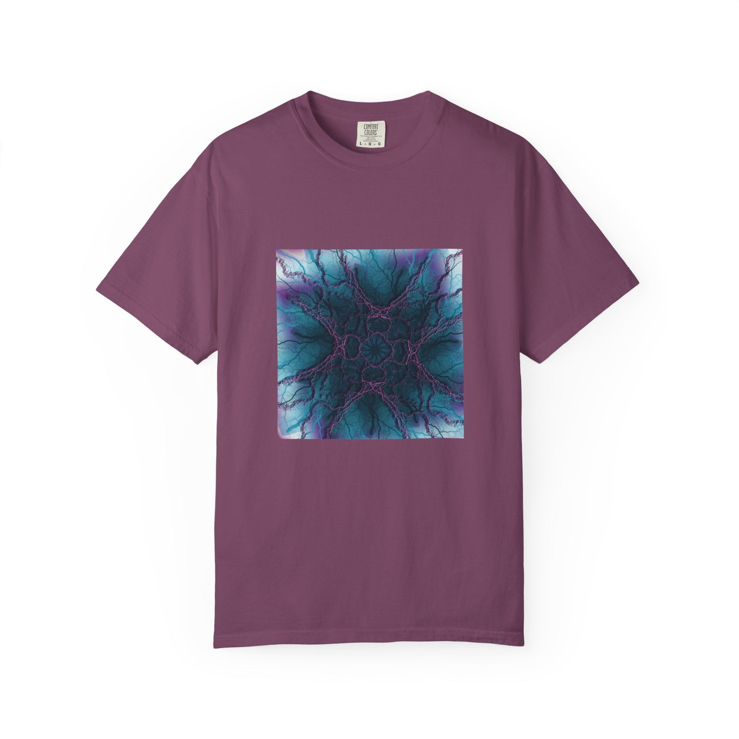 Mystic Bloom Tee — Teal & Purple Geometric Art T-Shirt