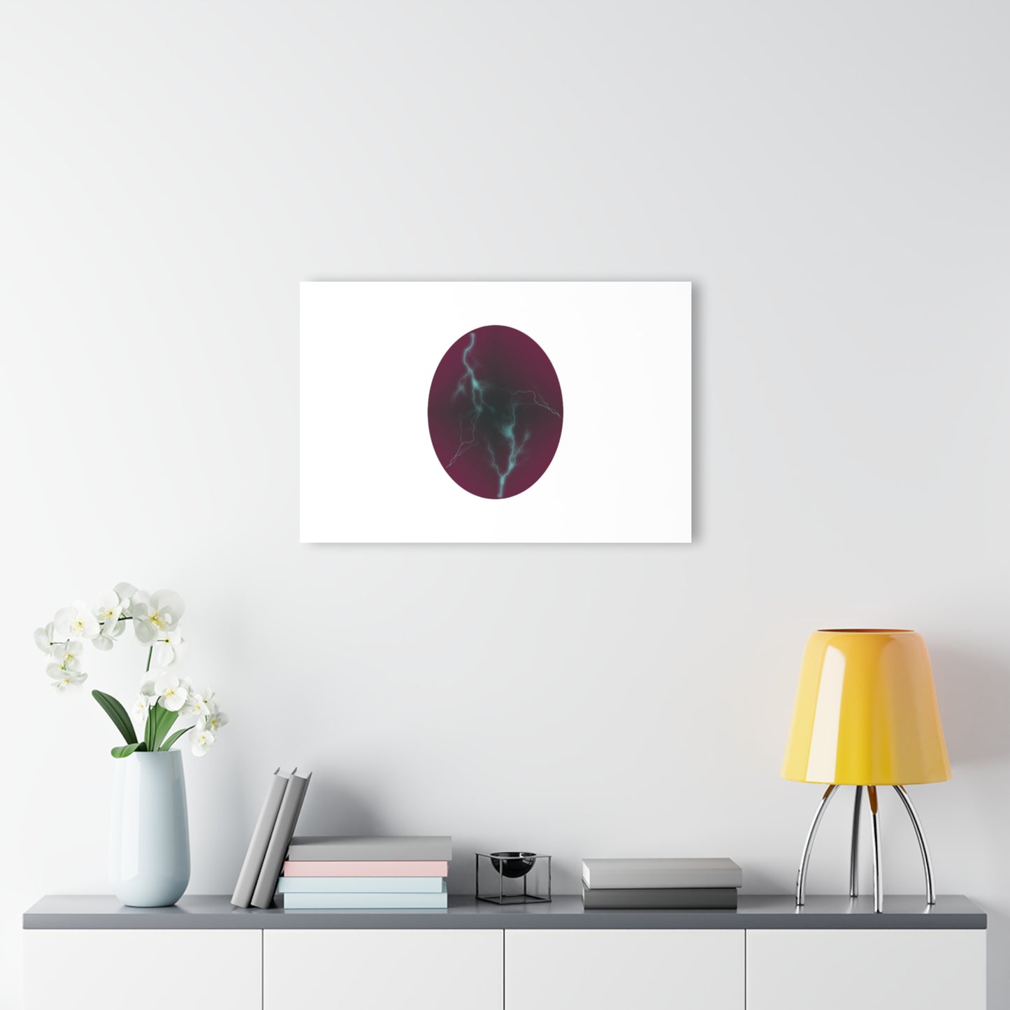 Cosmic Current Abstract Lightning Orb Acrylic Print — Modern Wall Art (French Cleat Hanging)