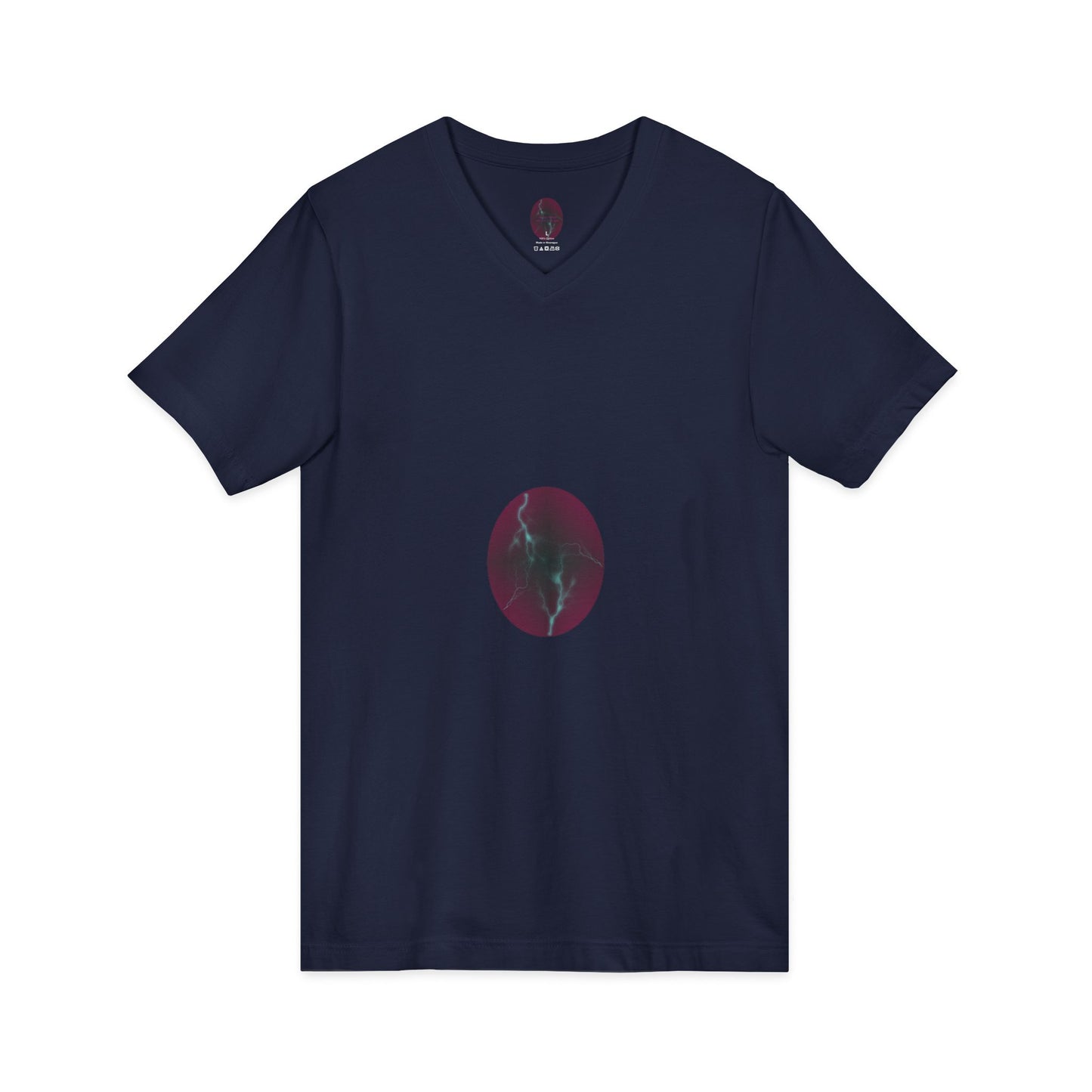 Cosmic Current – Dreamy Electric Magenta & Blue Abstract Women’s V-Neck T‑Shirt
