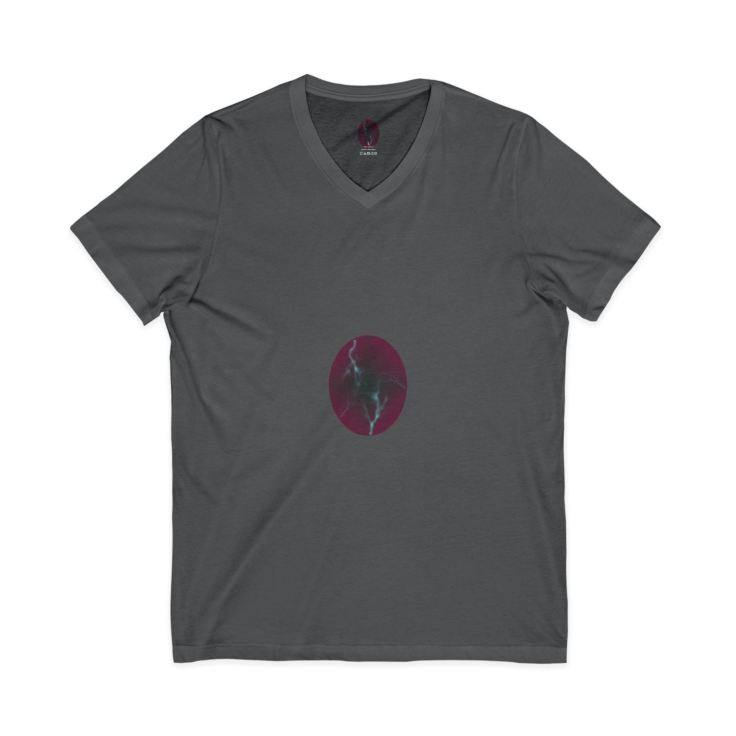 Cosmic Current – Dreamy Electric Magenta & Blue Abstract Women’s V-Neck T‑Shirt