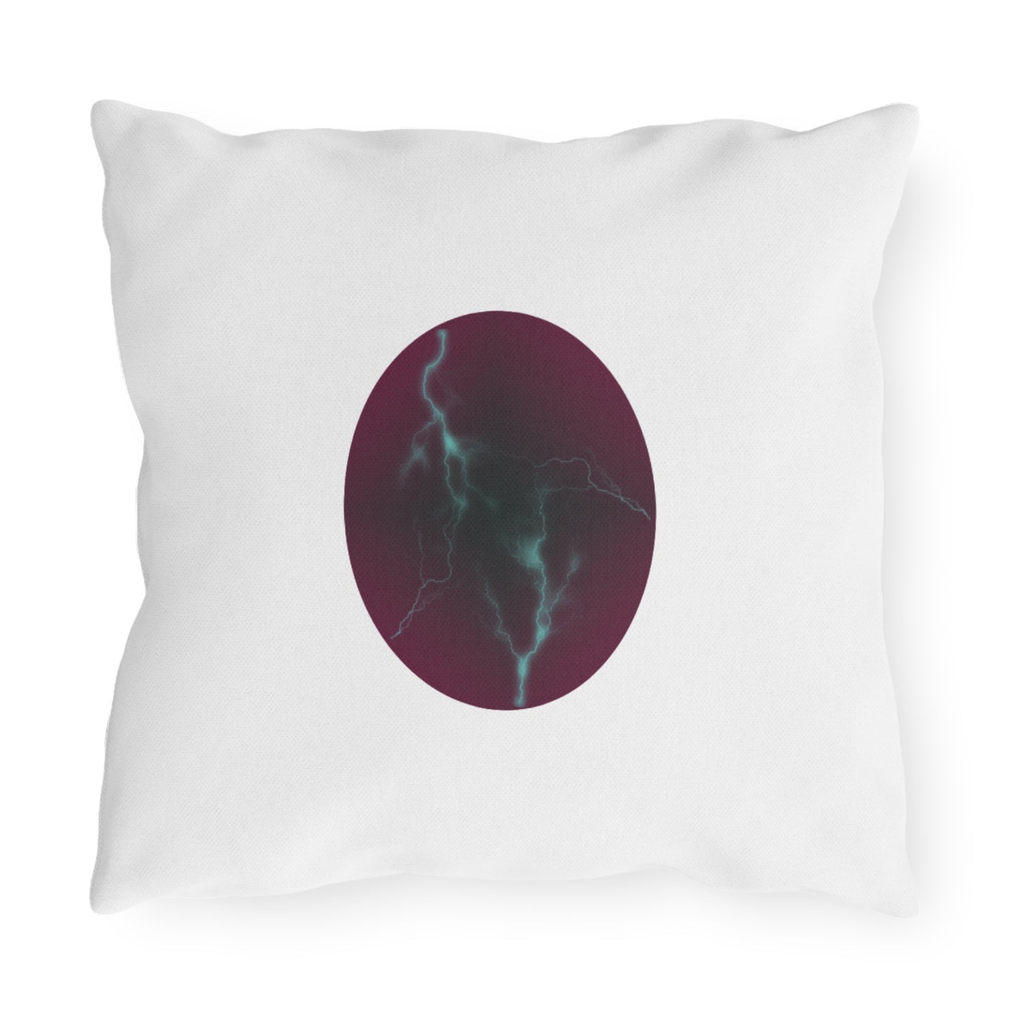 Cosmic Current – Luminous Abstract Magenta & Blue Outdoor Pillow