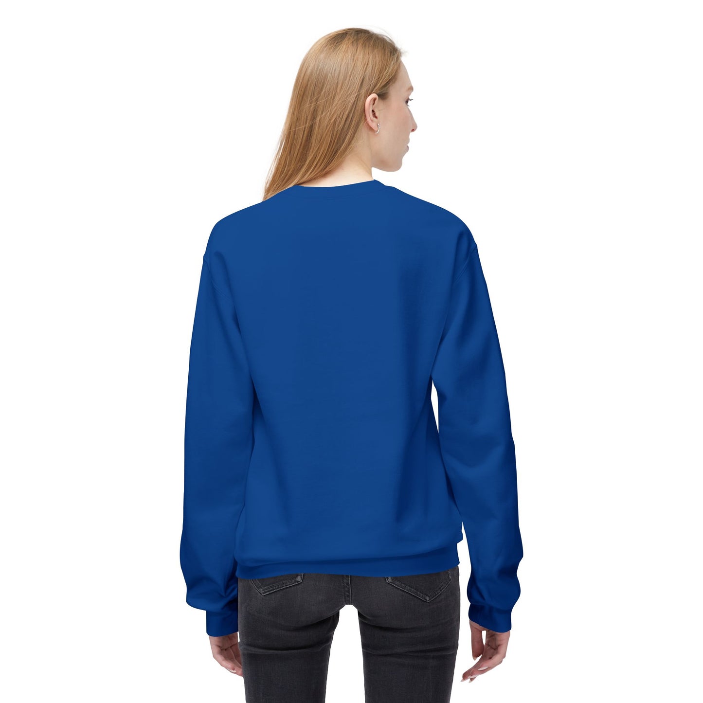 Cosmic Current Crewneck Sweatshirt — Minimal Dark Moon Oval Graphic