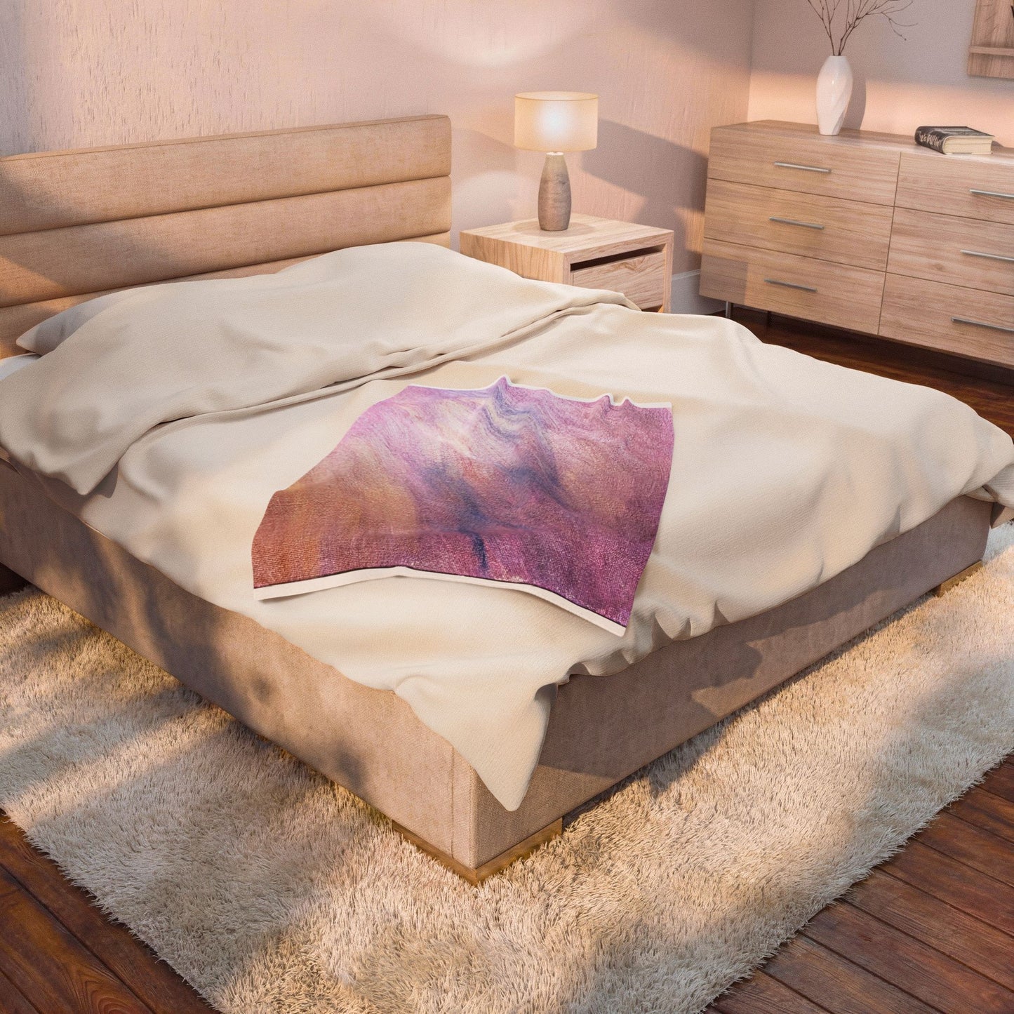 "Dreamwave Drift" Moody Abstract Velveteen Plush Blanket