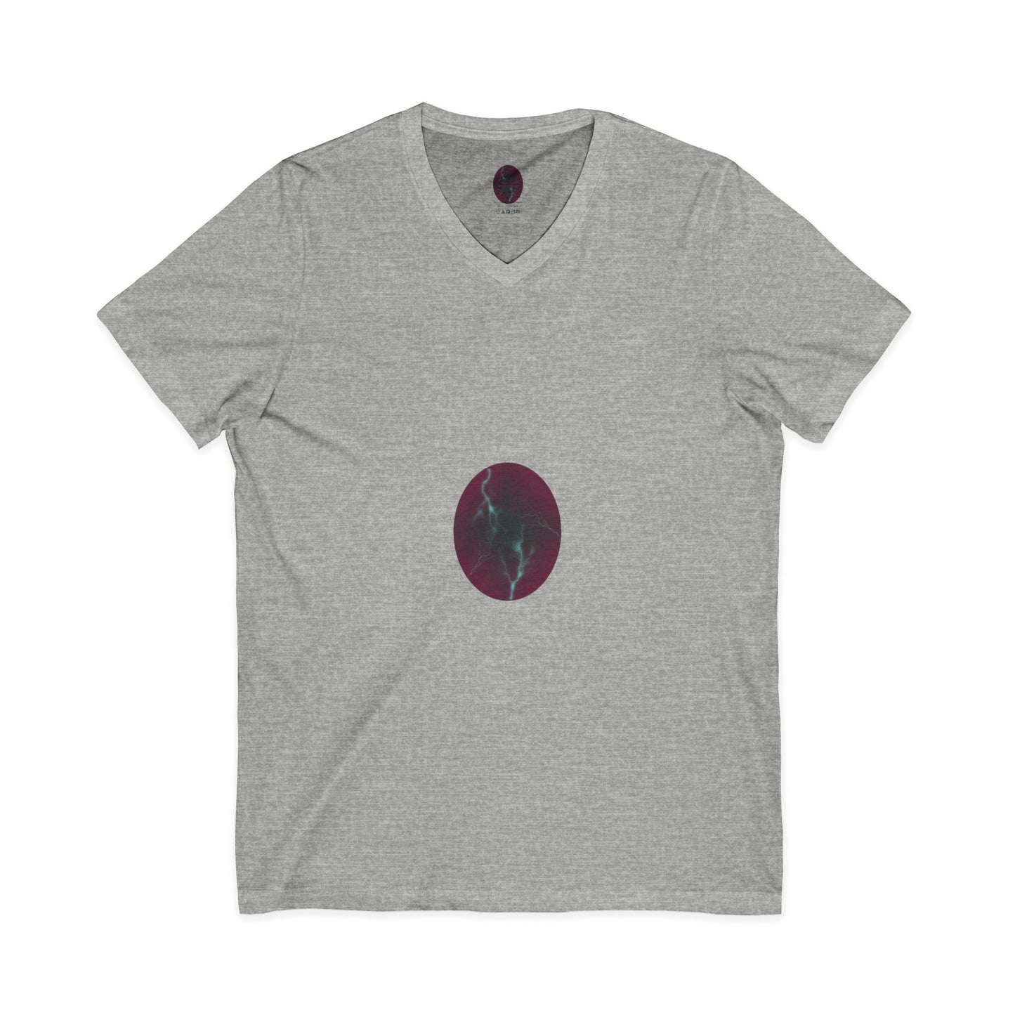 Cosmic Current – Dreamy Electric Magenta & Blue Abstract Women’s V-Neck T‑Shirt