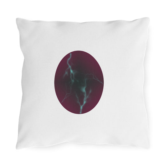 Cosmic Current – Luminous Abstract Magenta & Blue Outdoor Pillow