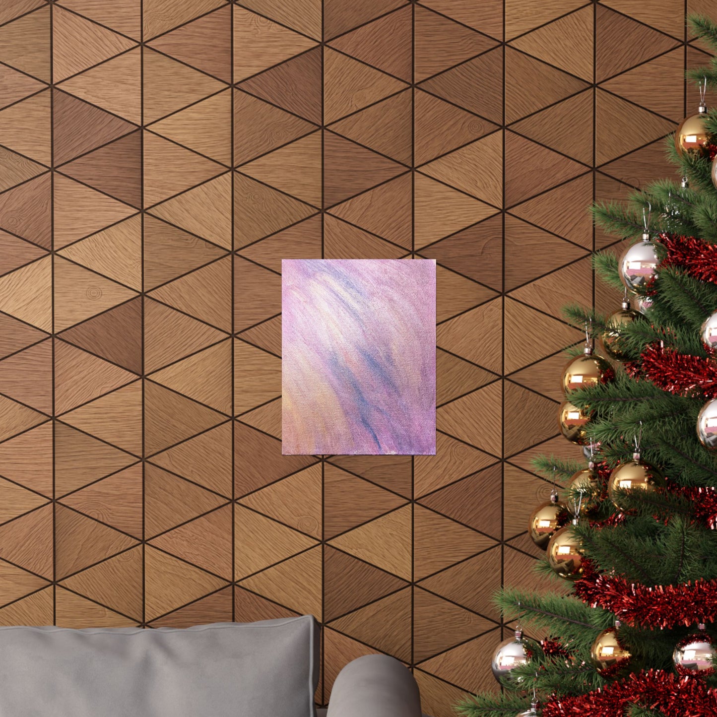 "Dreamwave Drift" Moody Abstract Art Matte Poster — Purple Pink Wall Art (Vertical)