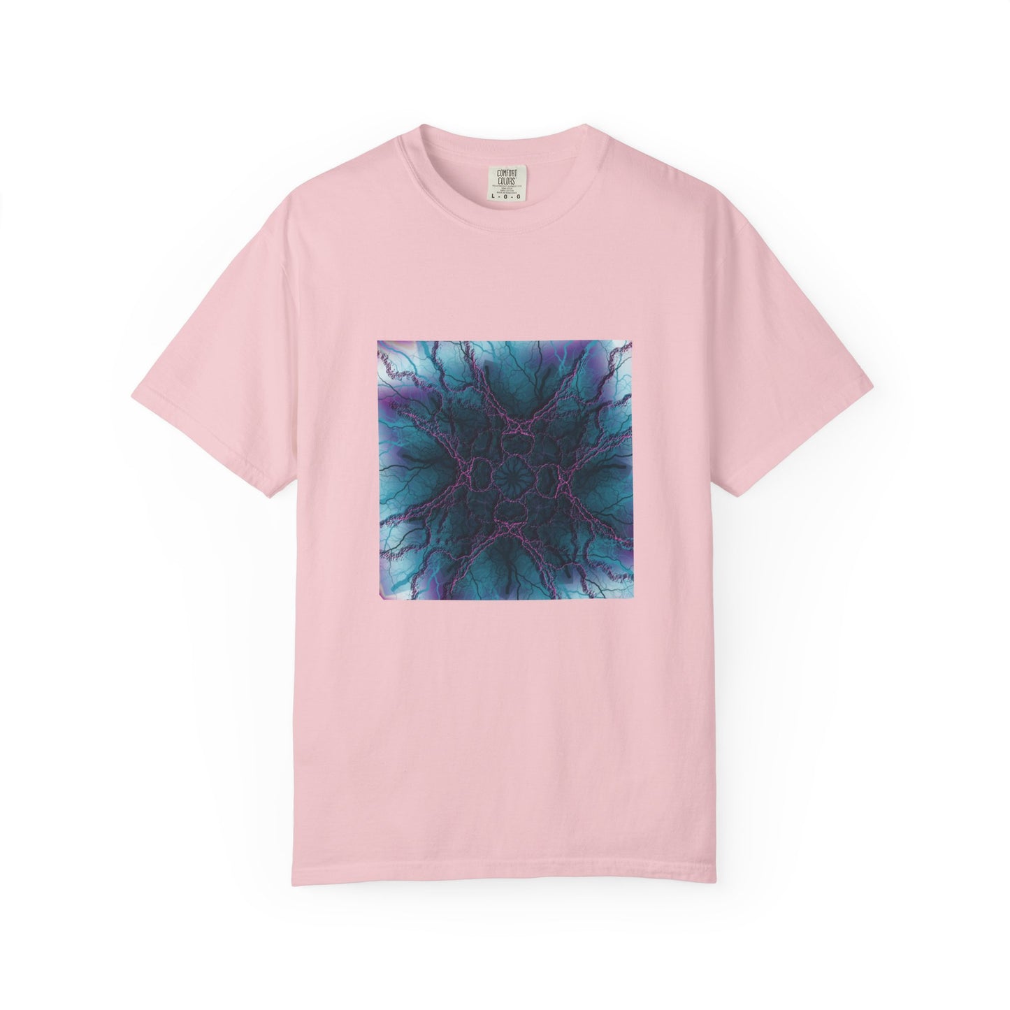 Mystic Bloom Tee — Teal & Purple Geometric Art T-Shirt