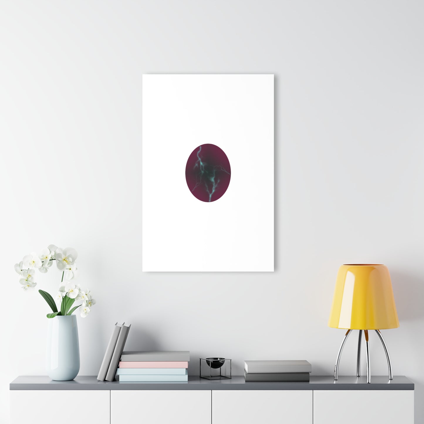 Cosmic Current Abstract Lightning Orb Acrylic Print — Modern Wall Art (French Cleat Hanging)