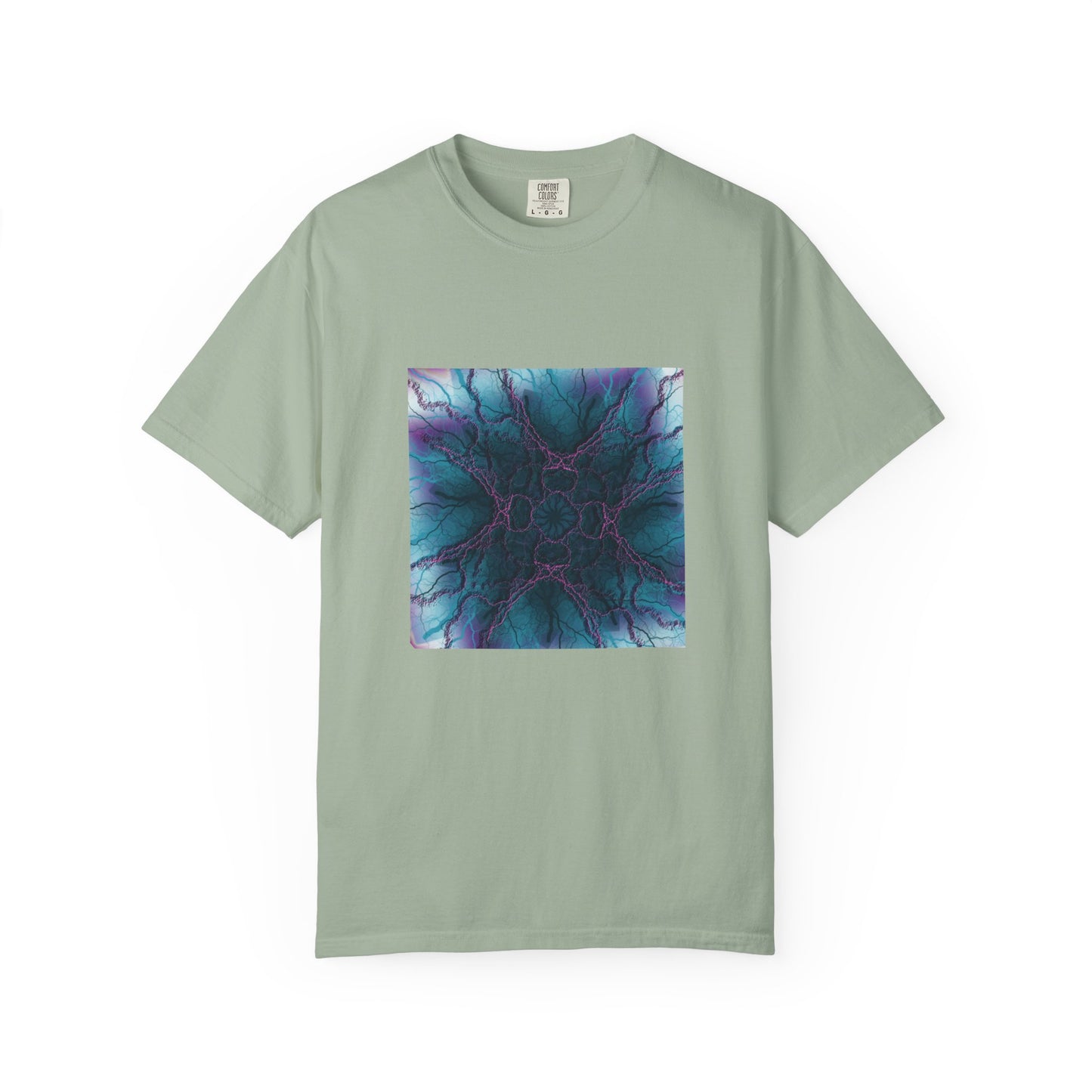 Mystic Bloom Tee — Teal & Purple Geometric Art T-Shirt