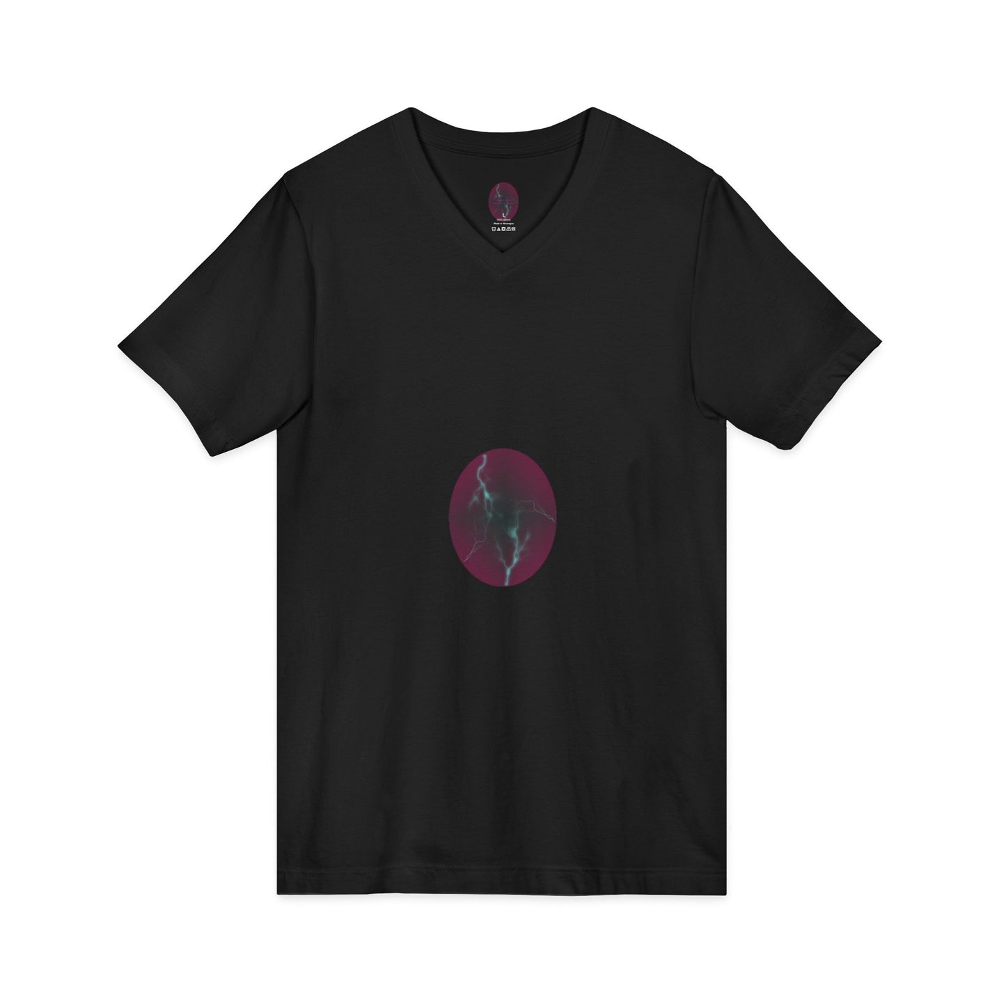 Cosmic Current – Dreamy Electric Magenta & Blue Abstract Women’s V-Neck T‑Shirt