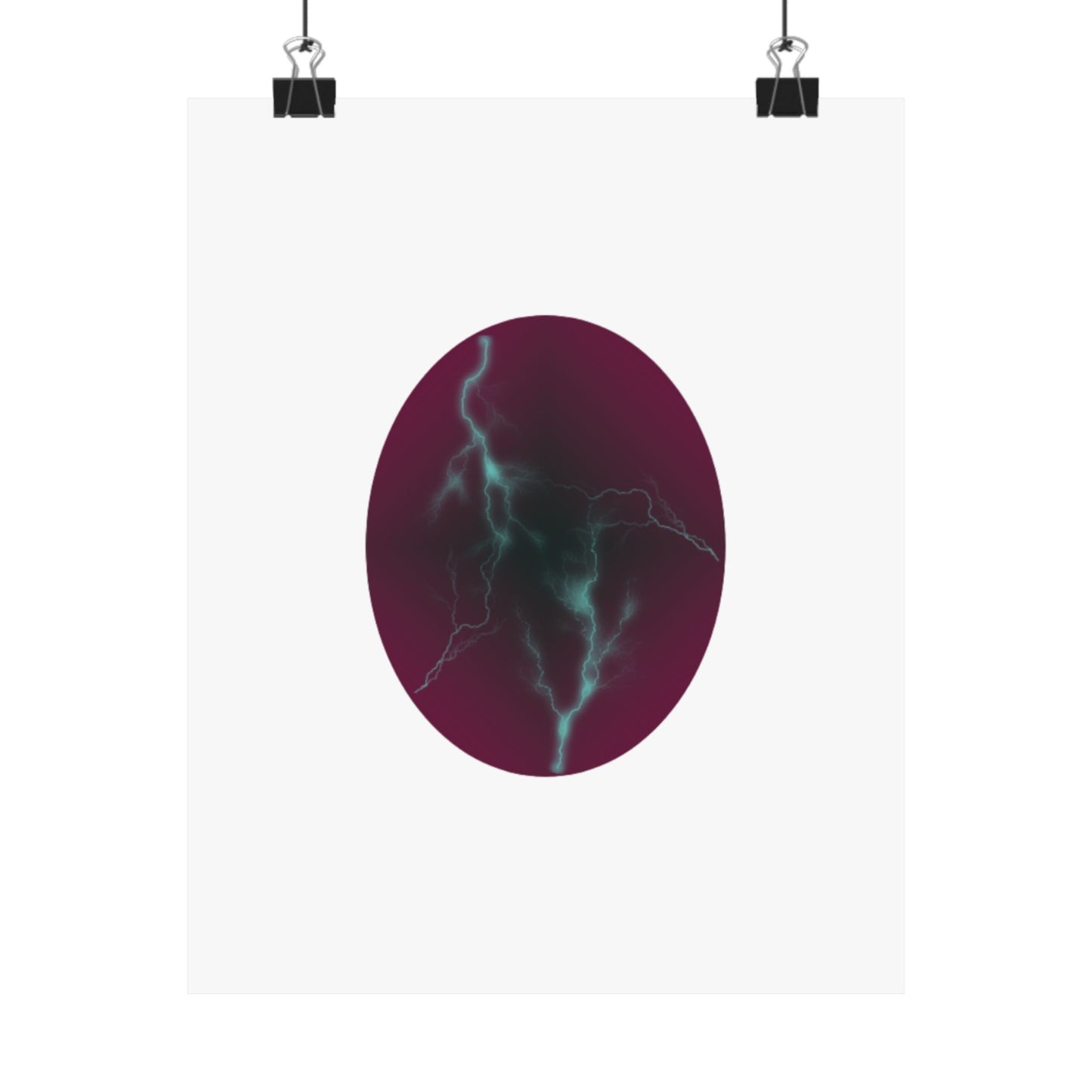 Cosmic Current Oval Matte Poster — Moody Maroon Wall Art