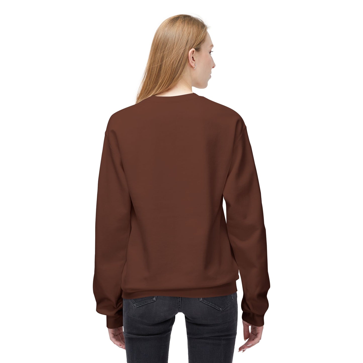 Cosmic Current Crewneck Sweatshirt — Minimal Dark Moon Oval Graphic