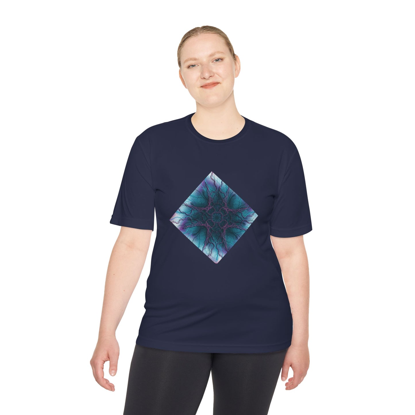 Mystic Bloom Teal & Purple Mandala Graphic Moisture-Wicking Tee
