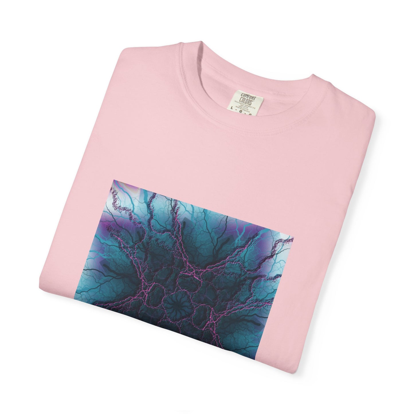 Mystic Bloom Tee — Teal & Purple Geometric Art T-Shirt