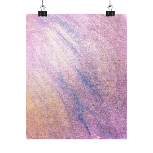 "Dreamwave Drift" Moody Abstract Art Matte Poster — Purple Pink Wall Art (Vertical)