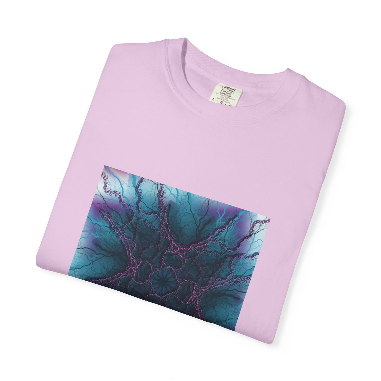 Mystic Bloom Tee — Teal & Purple Geometric Art T-Shirt