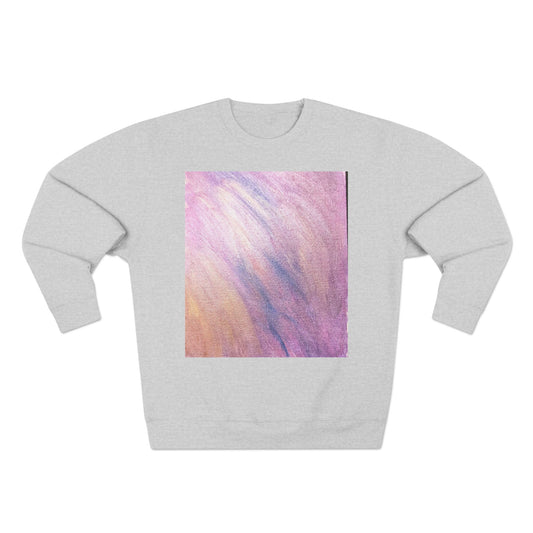 "Dreamwave Drift" Crewneck Sweatshirt – Soft Pink & Lavender Abstract Design