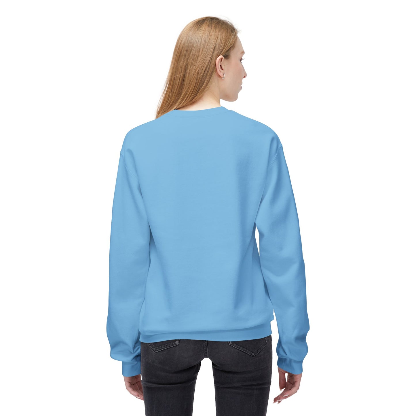 Cosmic Current Crewneck Sweatshirt — Minimal Dark Moon Oval Graphic