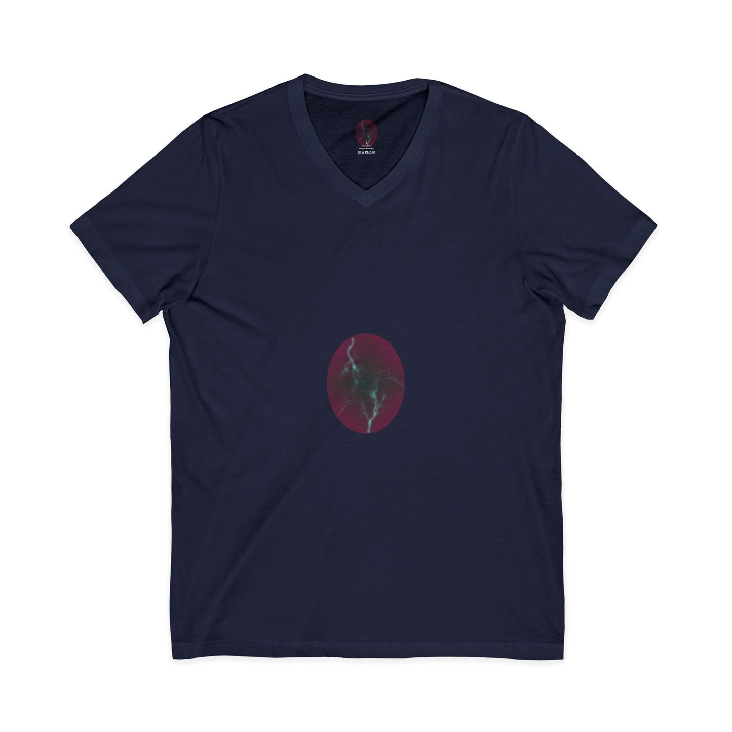 Cosmic Current – Dreamy Electric Magenta & Blue Abstract Women’s V-Neck T‑Shirt