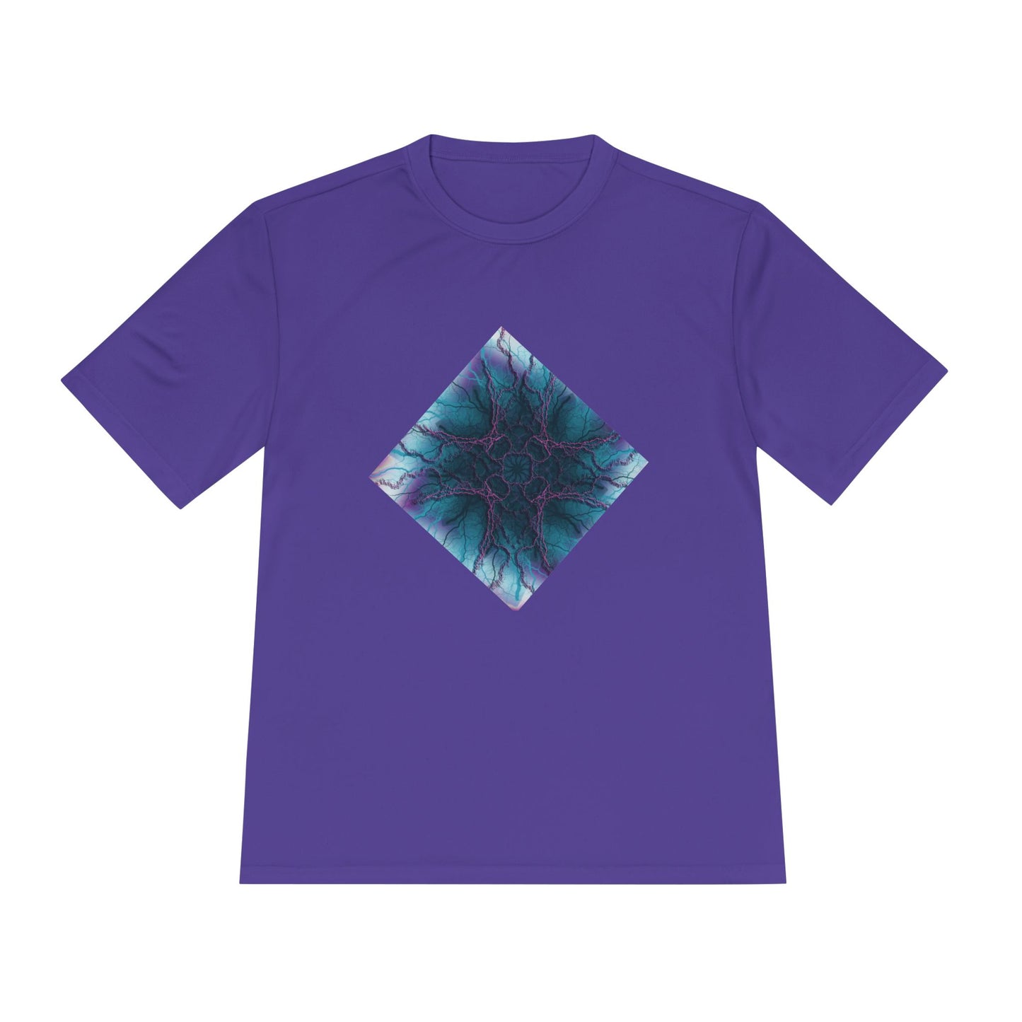 Mystic Bloom Teal & Purple Mandala Graphic Moisture-Wicking Tee