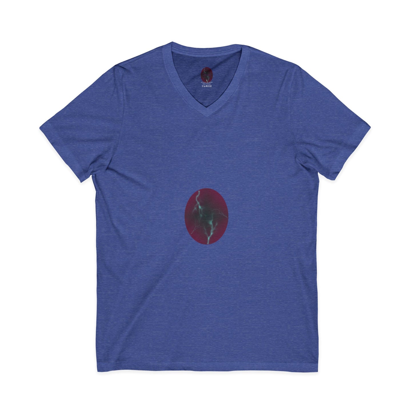 Cosmic Current – Dreamy Electric Magenta & Blue Abstract Women’s V-Neck T‑Shirt
