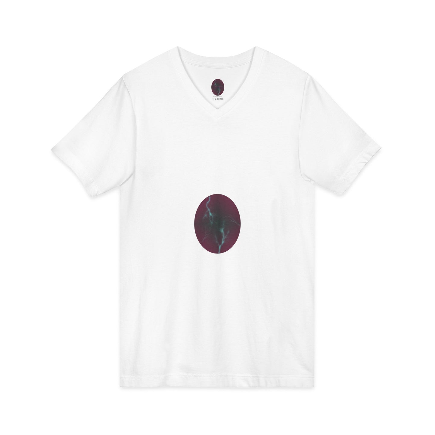 Cosmic Current – Dreamy Electric Magenta & Blue Abstract Women’s V-Neck T‑Shirt
