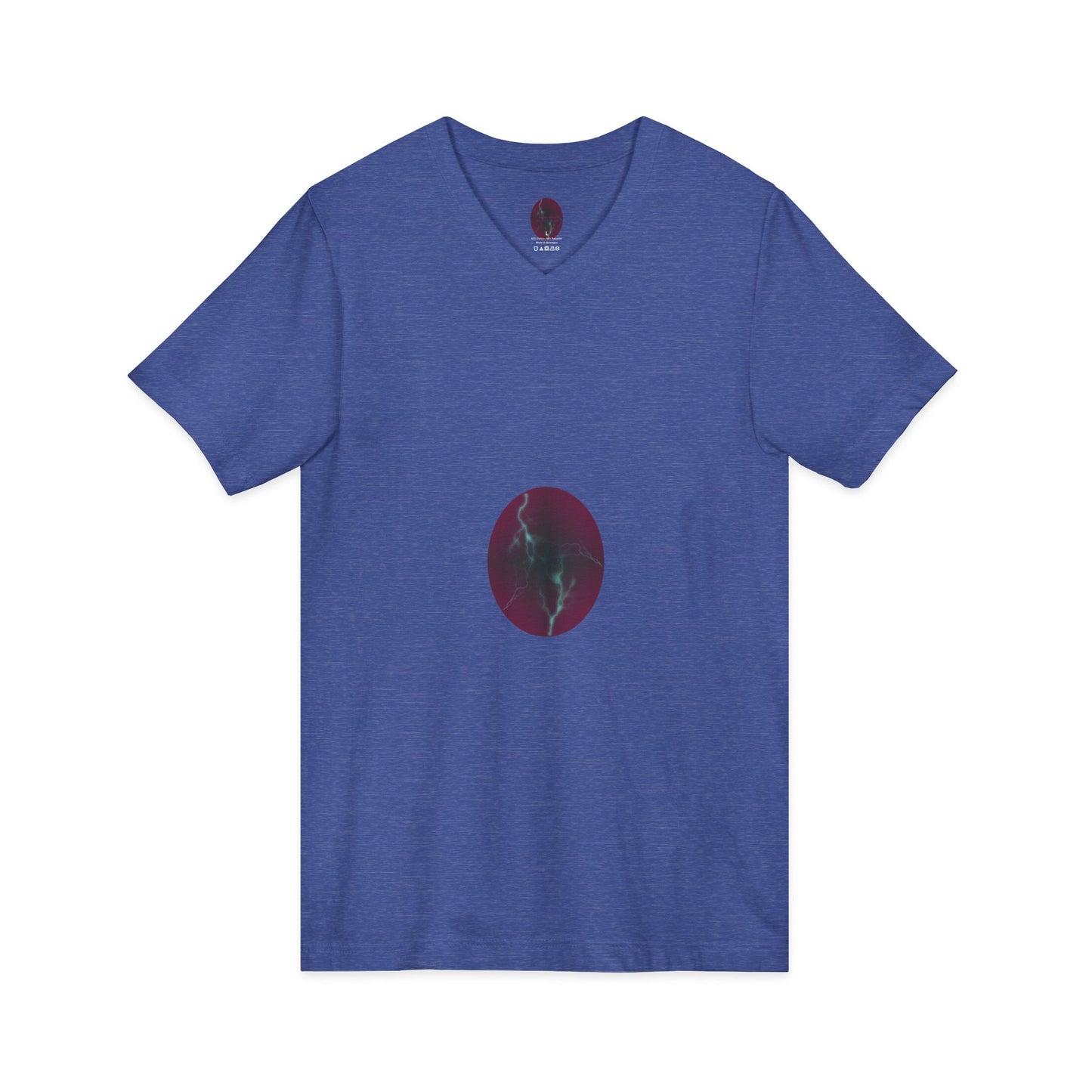 Cosmic Current – Dreamy Electric Magenta & Blue Abstract Women’s V-Neck T‑Shirt