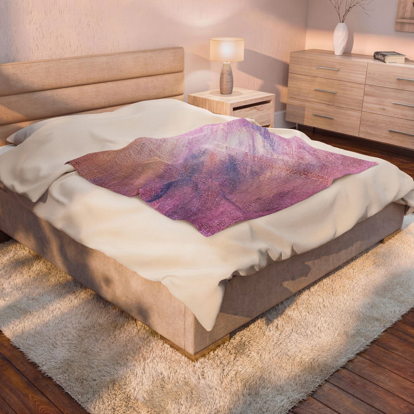 "Dreamwave Drift" Moody Abstract Velveteen Plush Blanket