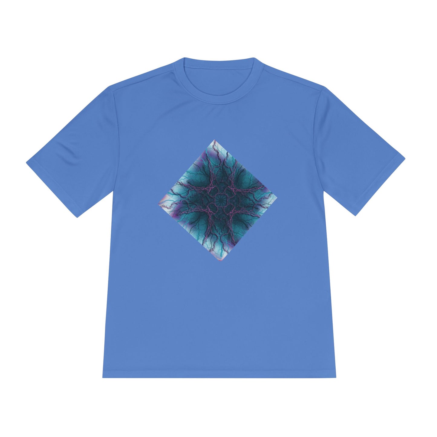 Mystic Bloom Teal & Purple Mandala Graphic Moisture-Wicking Tee