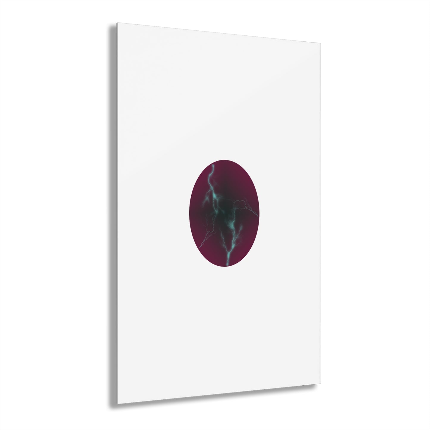 Cosmic Current Abstract Lightning Orb Acrylic Print — Modern Wall Art (French Cleat Hanging)