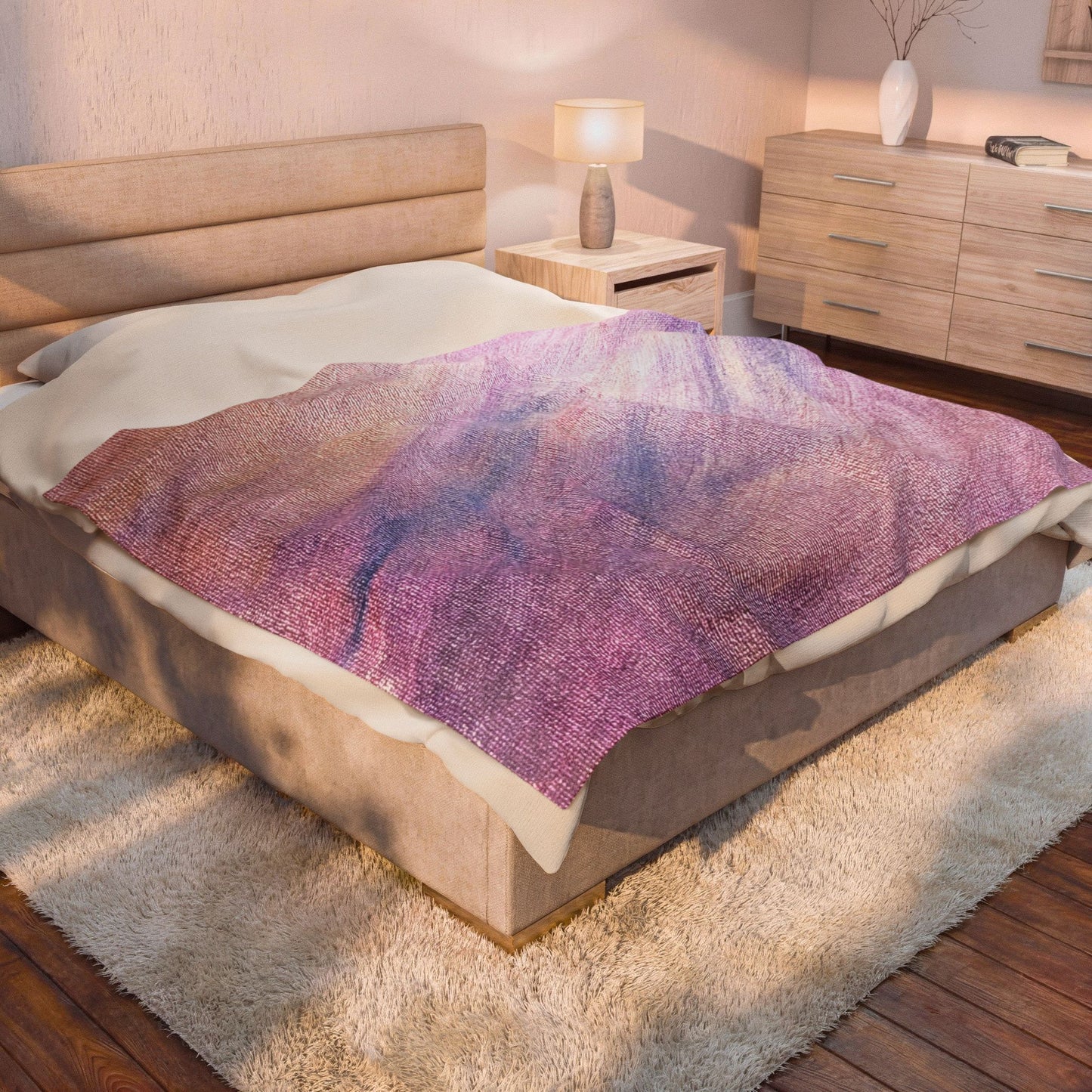 "Dreamwave Drift" Moody Abstract Velveteen Plush Blanket