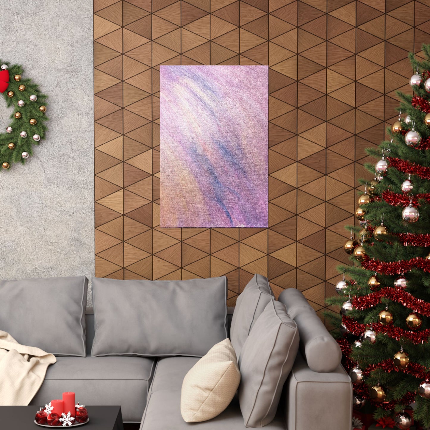 "Dreamwave Drift" Moody Abstract Art Matte Poster — Purple Pink Wall Art (Vertical)