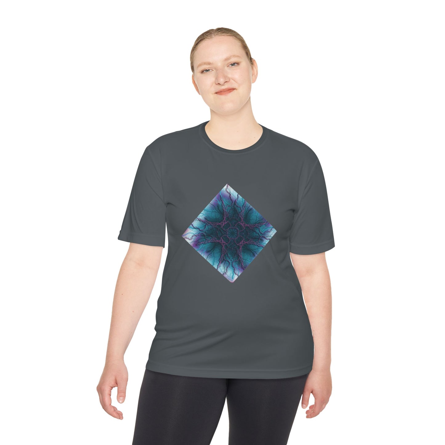 Mystic Bloom Teal & Purple Mandala Graphic Moisture-Wicking Tee