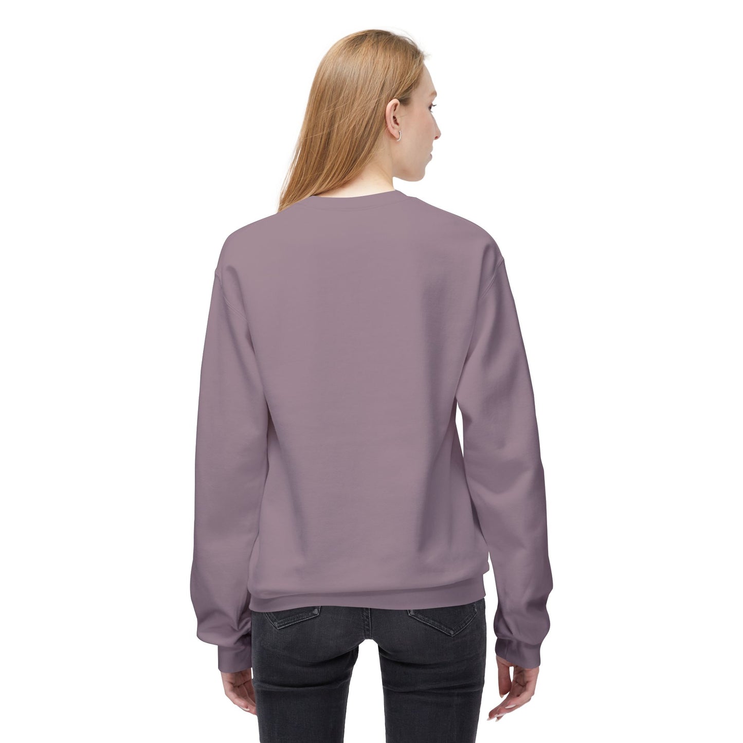 Cosmic Current Crewneck Sweatshirt — Minimal Dark Moon Oval Graphic