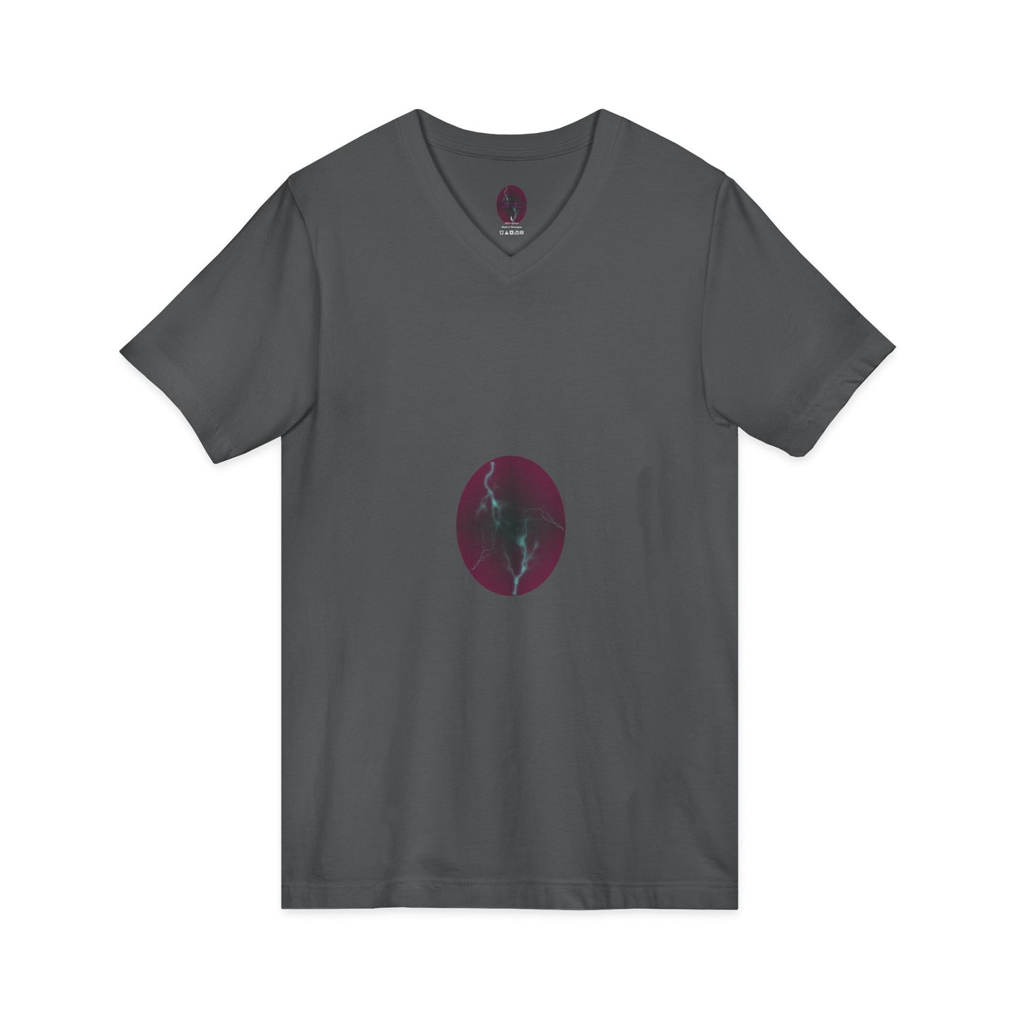 Cosmic Current – Dreamy Electric Magenta & Blue Abstract Women’s V-Neck T‑Shirt