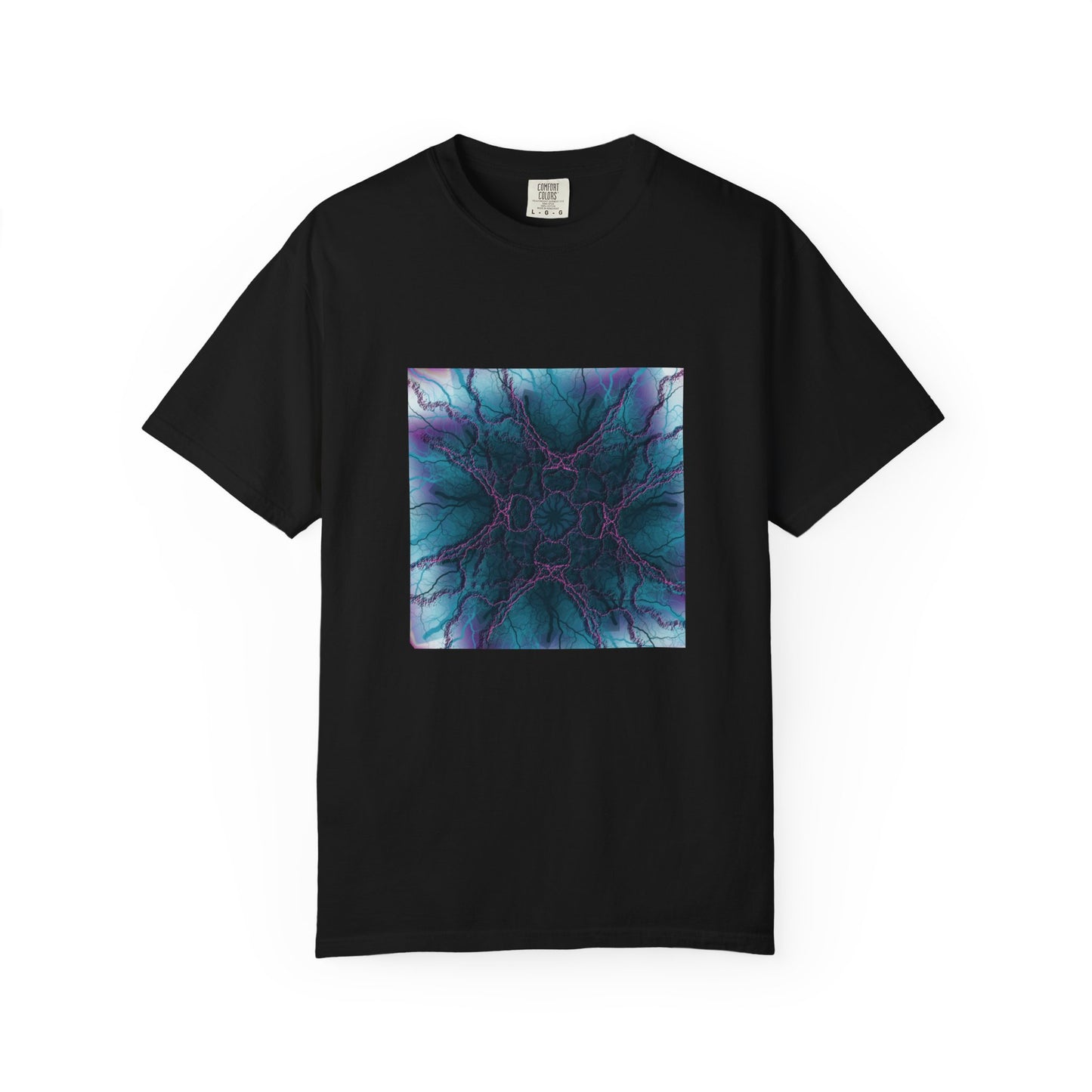 Mystic Bloom Tee — Teal & Purple Geometric Art T-Shirt