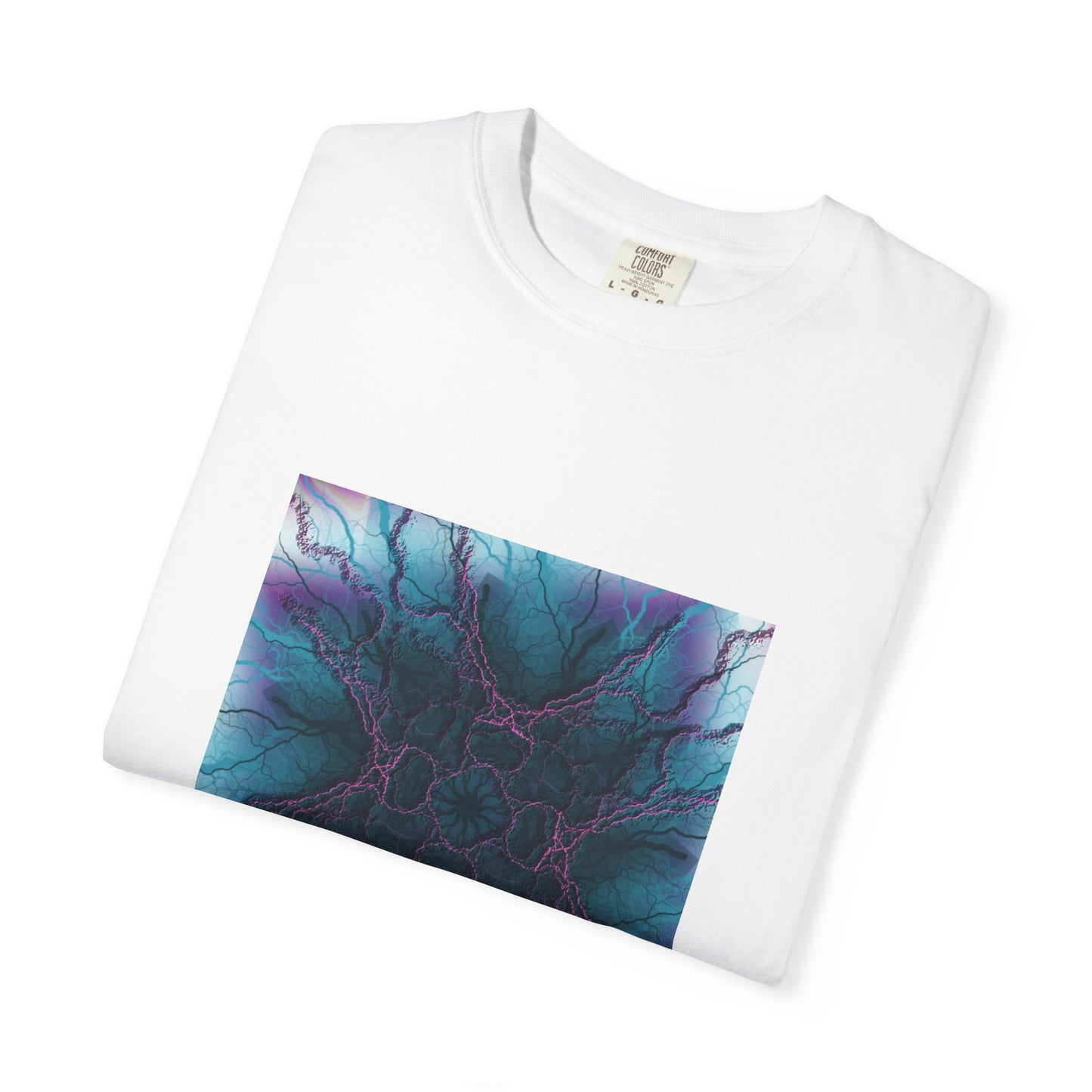 Mystic Bloom Tee — Teal & Purple Geometric Art T-Shirt