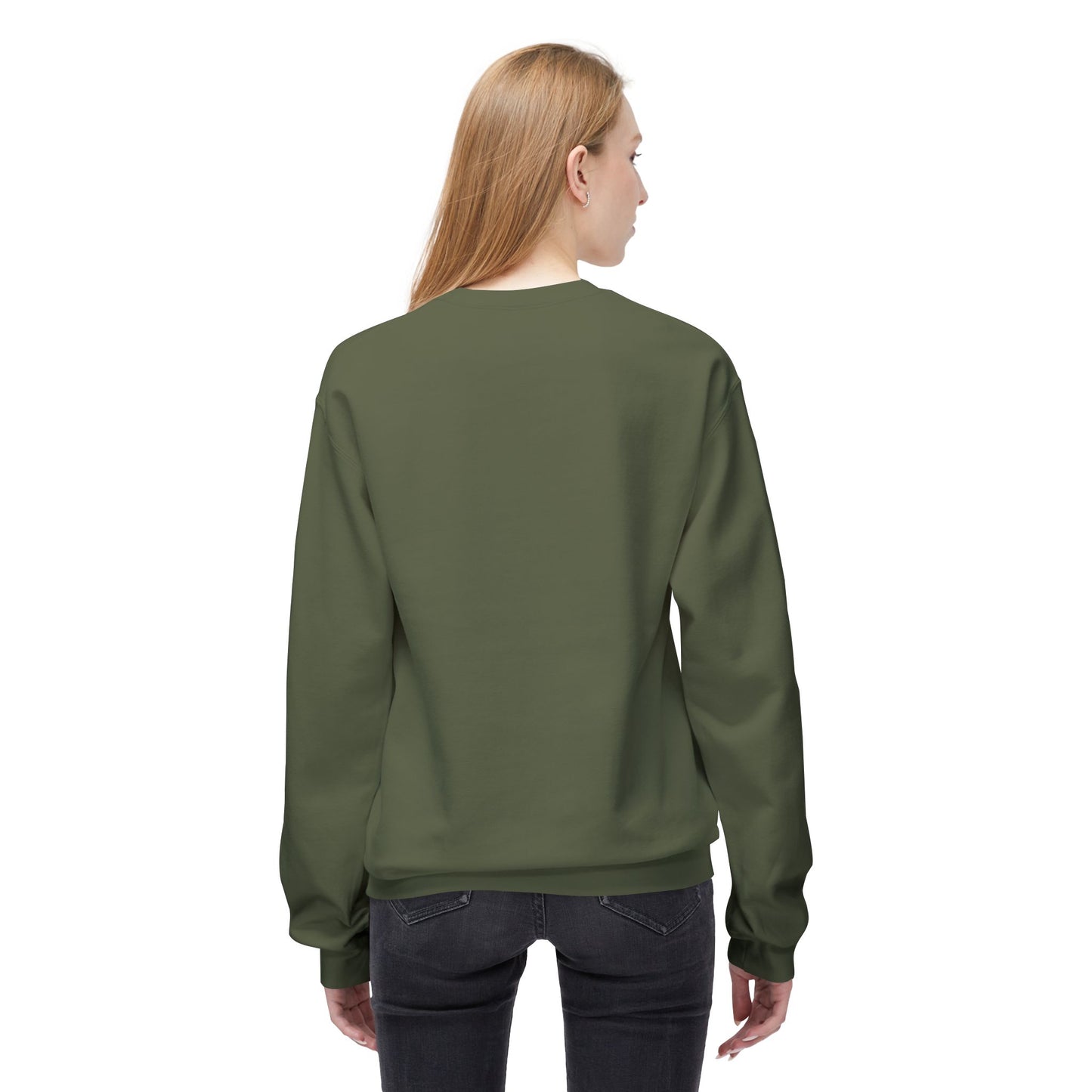 Cosmic Current Crewneck Sweatshirt — Minimal Dark Moon Oval Graphic