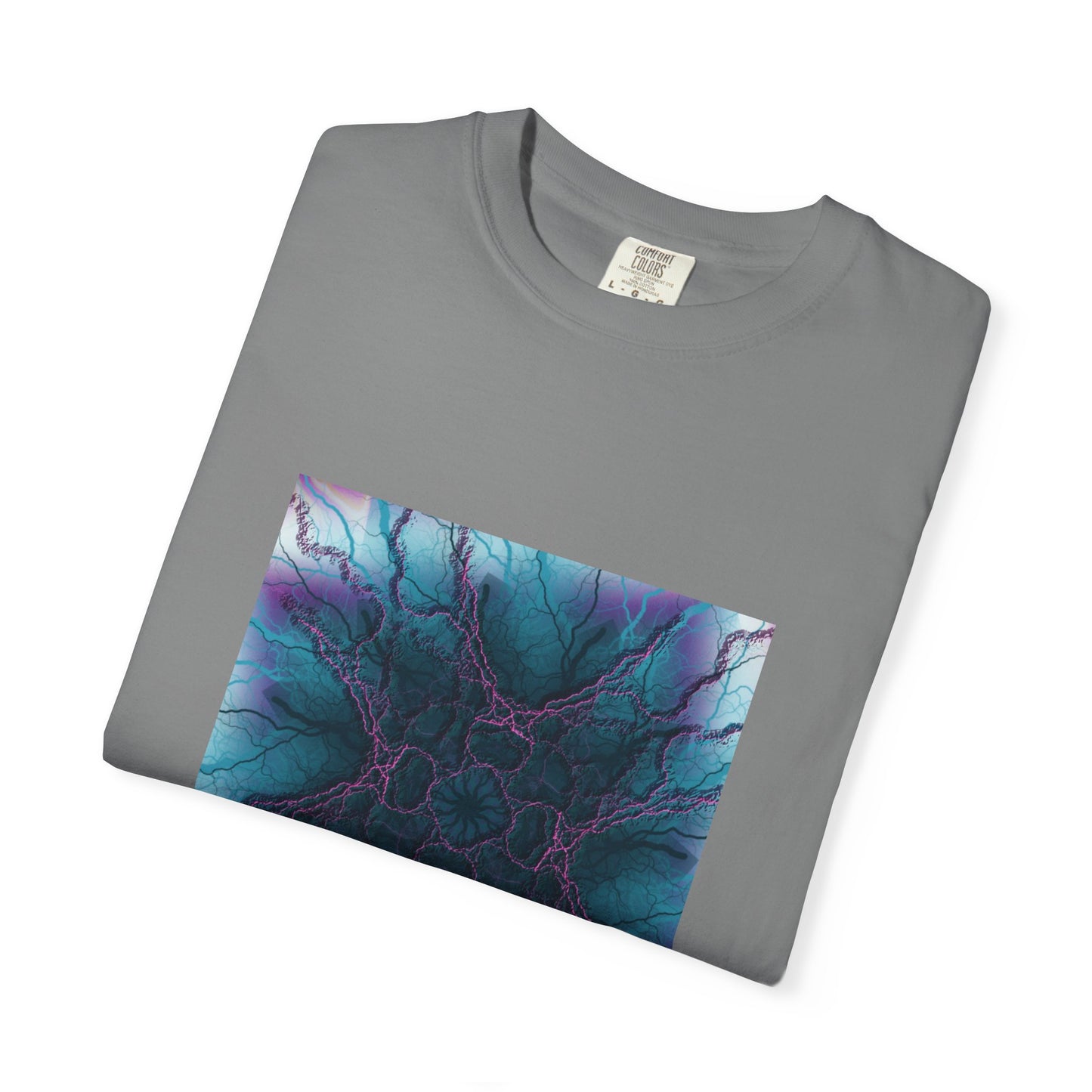 Mystic Bloom Tee — Teal & Purple Geometric Art T-Shirt