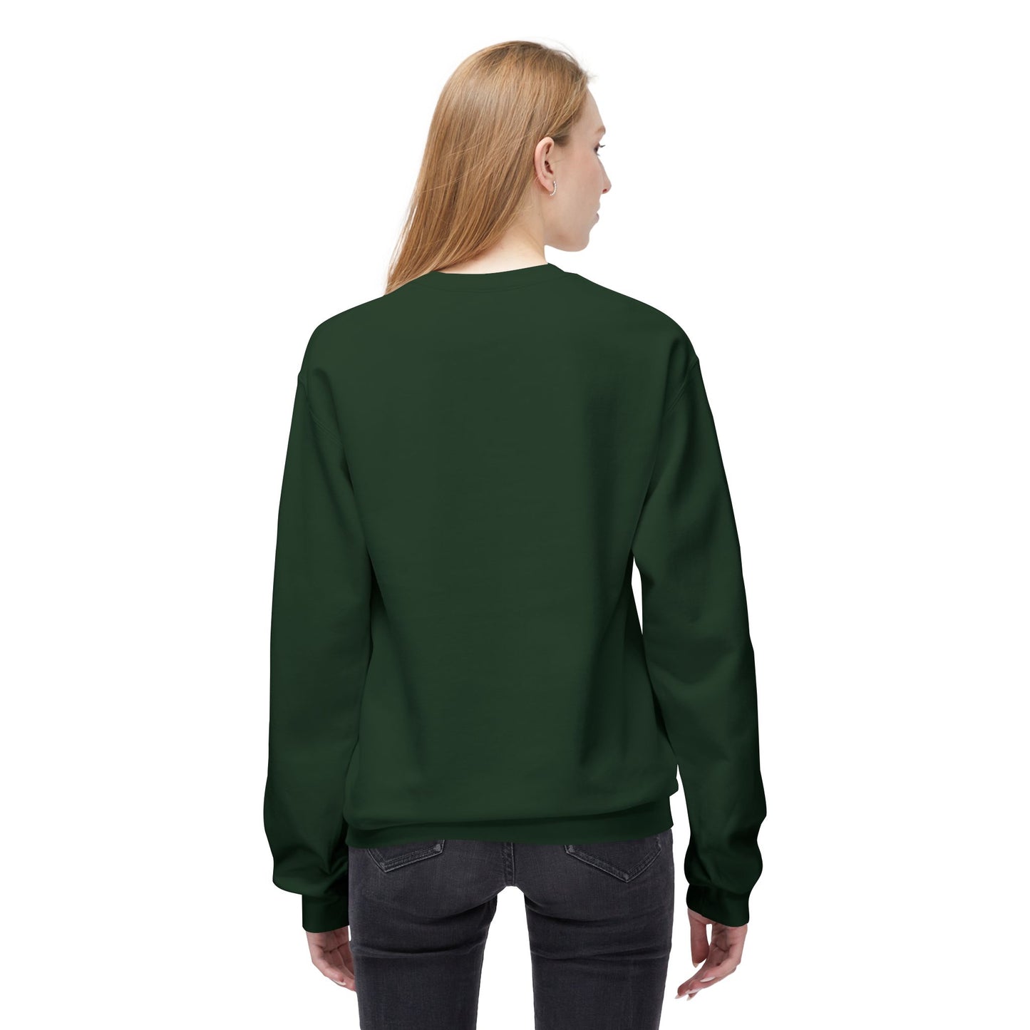Cosmic Current Crewneck Sweatshirt — Minimal Dark Moon Oval Graphic